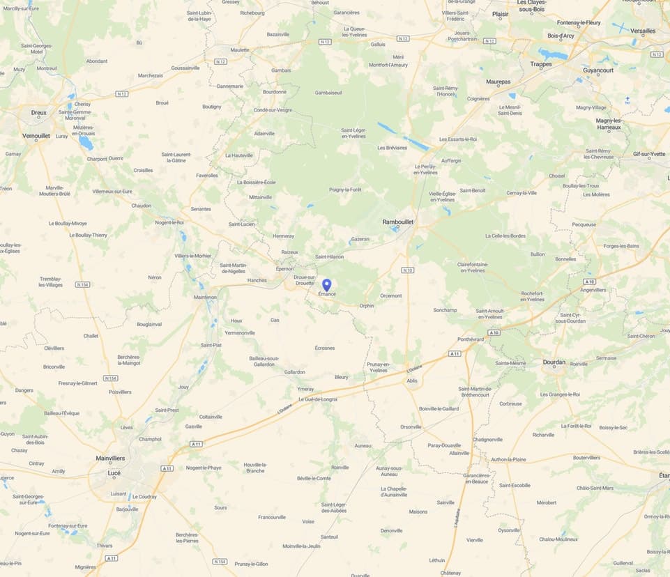 Carte de la zone d'intervention AYOKA Nettoyage autour de Rambouillet